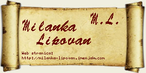 Milanka Lipovan vizit kartica